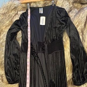 Black Velvet Maxi Robe w/ waistbelt
